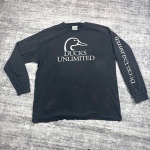 Marathon Apparel Duck Unlimited Black Long sleeve Shirt Men's Size XL